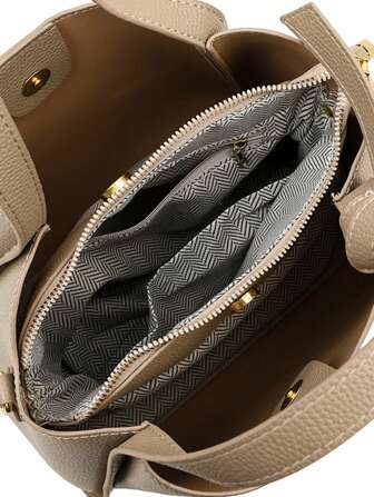 1pc Solid Color Handheld Bucket Bag, Simple Shoulder Bag, Suitable For Women's Daily Use