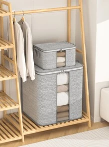 1 个垂直大容量灰色箭头，拉链衣物收纳袋，玩具收纳袋，床上用品收纳袋，袜子和内衣收纳袋，双向合金拉链，精致边缘，舒适加宽手柄，旅行时便携，存放季节性服装和床上用品装饰品装饰节日装饰房间装饰 - 灰色 - 查看 2