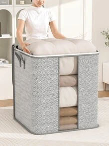 1 个垂直大容量灰色箭头，拉链衣物收纳袋，玩具收纳袋，床上用品收纳袋，袜子和内衣收纳袋，双向合金拉链，精致边缘，舒适加宽手柄，旅行时便携，存放季节性服装和床上用品装饰品装饰节日装饰房间装饰 - 灰色 - 查看 1