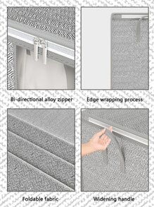 1 个垂直大容量灰色箭头，拉链衣物收纳袋，玩具收纳袋，床上用品收纳袋，袜子和内衣收纳袋，双向合金拉链，精致边缘，舒适加宽手柄，旅行时便携，存放季节性服装和床上用品装饰品装饰节日装饰房间装饰 - 灰色 - 查看 7
