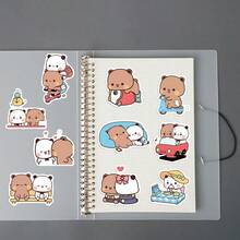 50 Piezas Lindas Pegatinas Con Diseños De Panda, Números Y Patrones De Paso A Paso Para Decorar Tu Laptop, Botella De Agua Y Celular. Son Impermeables - Multicolor - Ver 5