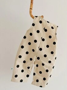 Bébé Fille Combinaison À Pois Poche À Rabat À Bouton