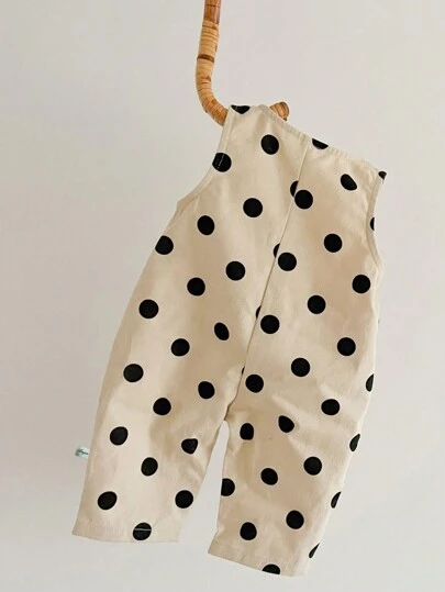 Baby Girl Polka Dot Snap Front Sleeveless Romper