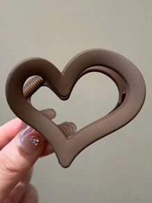 4 chiếc Kẹp/Kẹp tóc bằng nhựa nhẹ hình trái tim màu đen, trắng và nâu, Phụ kiện tóc thời trang và thanh lịch Thích hợp để mặc hàng ngày, rửa mặt, tắm, tạo kiểu tóc, trang điểm và kết hợp quần áo - Nhiều màu - Xem 10