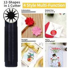 黑色紙張切割機，卡片紙剪，迷你手工剪切工具，12合1卡紙紙張切割機 - 黑與白 - 查看 4