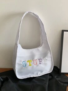 Nylon Small Shoulder Bag For Large Capacity & Lightweight & Fashionable & Casual & Versatile - White - View 1