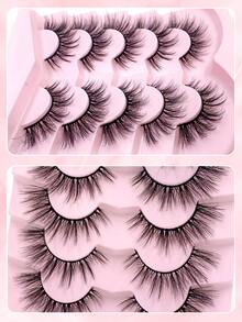5 Pairs Fluffy Lashes Wispy False Lashes Natural Look Eyelashes Curly Makeup Eyelashes - Criss Cross lashes - View 4