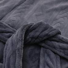 Men's Plus Size Flannel Bathrobe, Warmth Thickened Robe With Long Section - Royal Blue - View 6