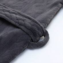 Men's Plus Size Flannel Bathrobe, Warmth Thickened Robe With Long Section - Royal Blue - View 5