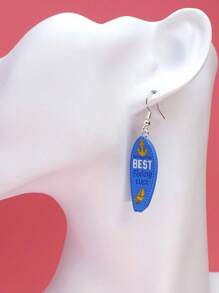 1 件海洋风格 3D 冲浪板和救生圈形状耳环，个性化时尚耳饰 - 彩色 - 查看 10