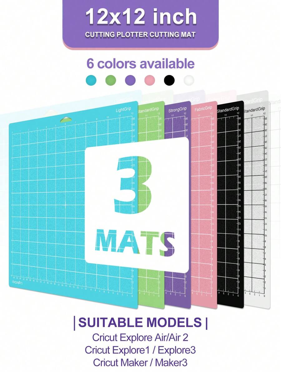 Thảm cắt khắc cao cấp nhiều gói 12x12 inch, Thảm cắt chống trượt dính Phụ kiện thay thế cho Xx Explore One/Air/Air 2/Maker, Chứa 4 độ nhớt - Cao cho khắc laser, cắt vinyl và thủ công Thảm chống trượt chính xác - Bề mặt tự phục hồi, Bảo vệ bàn làm việc - Thảm cắt chống trượt liên kết lưới cho thủ công, chần bông, may vá, làm sổ lưu niệm và tất cả các loại nghệ thuật, Hoàn hảo cho thủ công DIY và chạm khắc giấy, Bảo vệ bề mặt làm việc của bạn Trở lại trường học - Nhiều màu - Xem 1