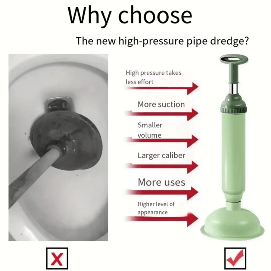 Use This 1pc Toilet Plunger To Easily Unclog Your Toilet, Strong
