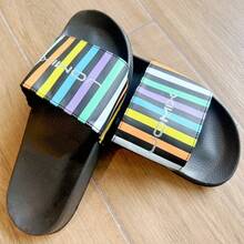 Chanclas para parejas de baño de verano, chanclas de plástico para mujer, chanclas Eva, chanclas para parejas de interior y exterior sandalias de mujer - Negro - Ver 3