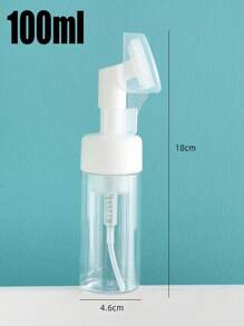1pc 100ml Portable Silicone Brush Foam Bottle For Diy Face Cleanser, Shampoo Bubble Maker And Facial Cleaning Brush - Clear - View 6