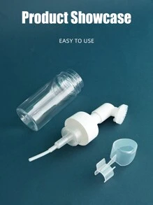 1pc 100ml Portable Silicone Brush Foam Bottle For Diy Face Cleanser, Shampoo Bubble Maker And Facial Cleaning Brush - Clear - View 3