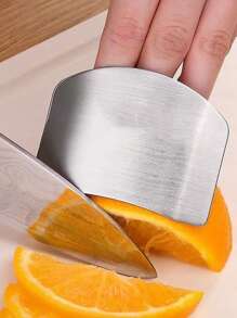 1 件手指保护器，不锈钢翅片保护器，厨房 D 金属手指保护器，切割保护器，安全切割工具，厨房配件厨房工具 - 銀色 - 查看 1