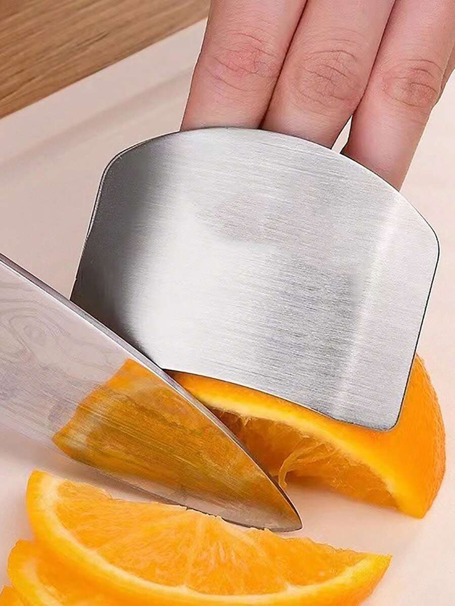 1 件手指保护器，不锈钢翅片保护器，厨房 D 金属手指保护器，切割保护器，安全切割工具，厨房配件厨房工具 - 銀色 - 查看 1
