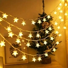 1pc Star Shaped Fairy String Lights For Room, Living Room, Bedroom, Garden, Party Decoration, Battery Operated (Batteries Not Included) - Multicolor - View 4