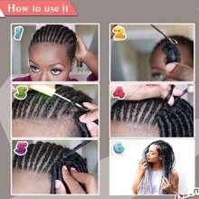 FULCRUM 1-8 Packs Passion Twist Crochet Hair 6-24 Inch Short Bob Pre-Looped Boho Crochet Braids Synthetic Braiding Hair Extensions For Women & Girls - Black - View 7