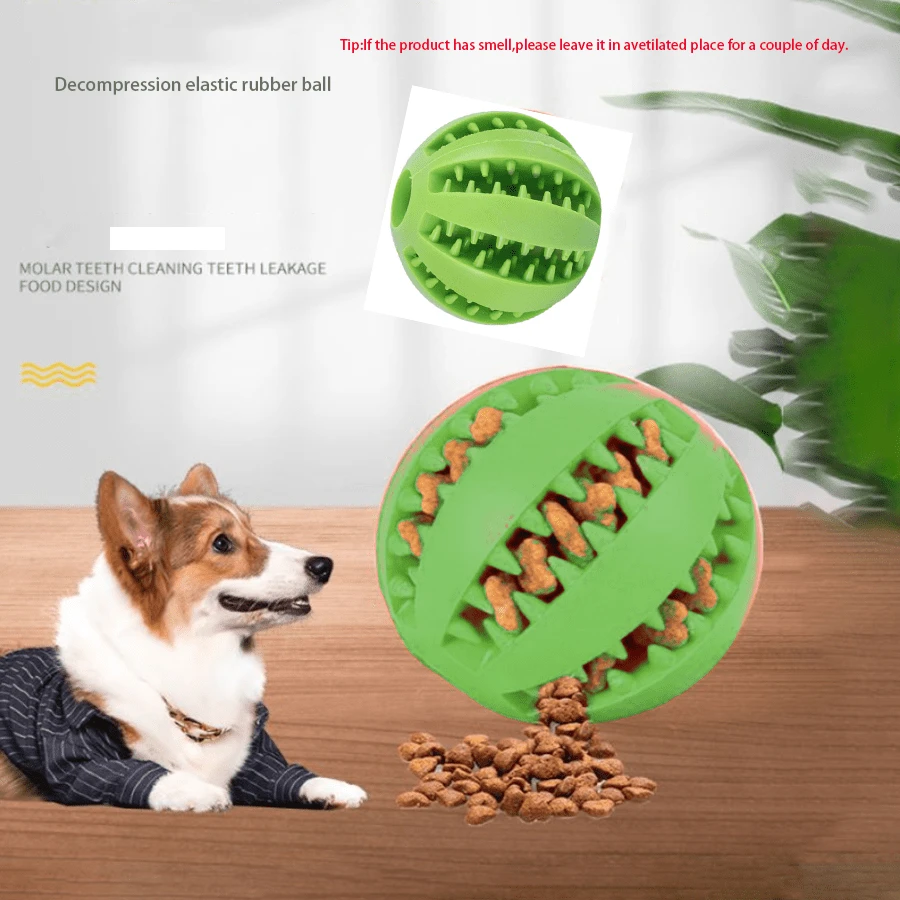 Pet Puzzle Feeder Ball For Dogs, Durable Dog Treat Dispenser Toy - Green - View 1