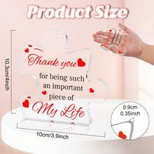 感谢礼物 - 1 件透明拼图亚克力牌匾 - 办公室礼物 - 欣赏礼物 - 生日礼物 - 圣诞节感恩节欣赏礼物、家居装饰、周年纪念圣诞节感恩节欣赏礼物 - 送给女朋友、男朋友、朋友、儿子、女儿、妻子、丈夫、奶奶、爷爷、父亲、母亲、岳父、姐妹、兄弟、叔叔、阿姨、客户、同事、领导、老板、经理、主管、教授、老师、女士、男士的珍贵礼物 - Gracias Christmas - 彩色 - 查看 2