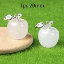 1pc Natural Crystal Jade Apple Small Ornament Mixed Colorful Gift