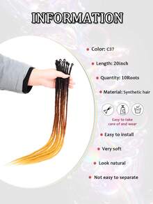 20 Inch Dreadlock Mềm mại Thủ công Sợi tổng hợp Gia hạn 10 - Lạc đà - Xem 2