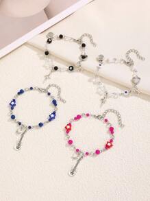 2 件/套情侣串珠手链，带心形、星星、月亮和太阳饰物，是送给情侣的礼物 - 日月 - 查看 12