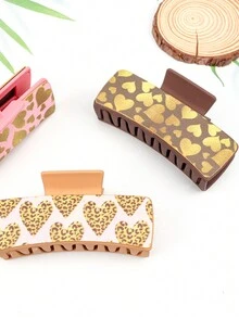 4 chiếc kẹp tóc bằng da PU hình trái tim ngày lễ tình nhân dành cho phụ nữ - Nhiều màu - Xem 6