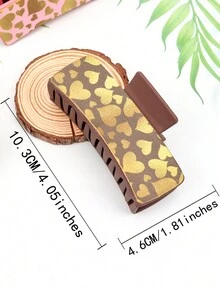 4 chiếc kẹp tóc bằng da PU hình trái tim ngày lễ tình nhân dành cho phụ nữ - Nhiều màu - Xem 3
