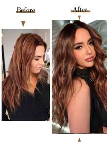 Clip In Hair Extensions,22 Inch Orange Brown Hair Extensions 4PCS/Set Curly Hair Extension Soft And Natural Hair Extensions For Women,Heat Resistant Synthetic Hairpiece - Rust Brown - View 9