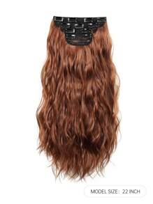 Clip In Hair Extensions,22 Inch Orange Brown Hair Extensions 4PCS/Set Curly Hair Extension Soft And Natural Hair Extensions For Women,Heat Resistant Synthetic Hairpiece - Rust Brown - View 5