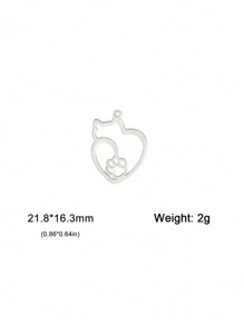 1個不鏽鋼可愛動物貓掛墜,適用於自製珠寶,適合項鍊,耳環,帽子裝飾,批發 - 貓咪系列 - 查看 31