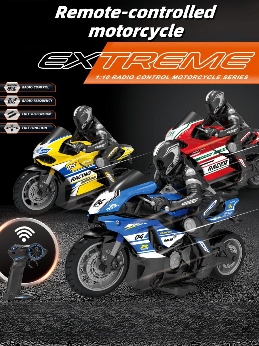 1 cái 2.4G Tốc độ cao Điều khiển từ xa Xe máy Stunt Trôi Điều khiển từ xa Mô phỏng Mô hình Con trai Và Cô gái Điện lực Đồ chơi Ô tô/xe hơi
