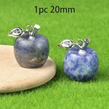 1pc Natural Crystal Jade Apple Small Ornament Mixed Colorful Gift
