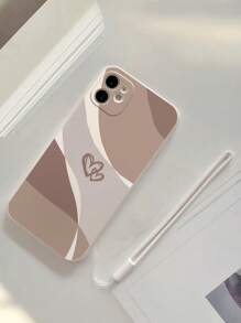 Funda de teléfono reforzada con borde recto, estampado de corazón, cordón adicional y función antideslizante, compatible con iPhone y Redmi - Multicolor - Ver 4