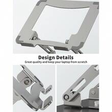 Laptop Stand With 360° Rotating Base, Ergonomic Computer Riser For Desk, Adjutable Height Muti-Angle, Foldable Laptop Mount, Stable Metal Holder Support 10-15.6" Notebook PC - 黑色 - 查看 6