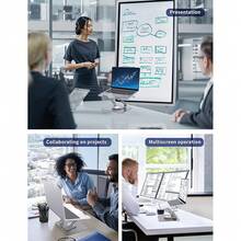 Laptop Stand With 360° Rotating Base, Ergonomic Computer Riser For Desk, Adjutable Height Muti-Angle, Foldable Laptop Mount, Stable Metal Holder Support 10-15.6" Notebook PC - 黑色 - 查看 2