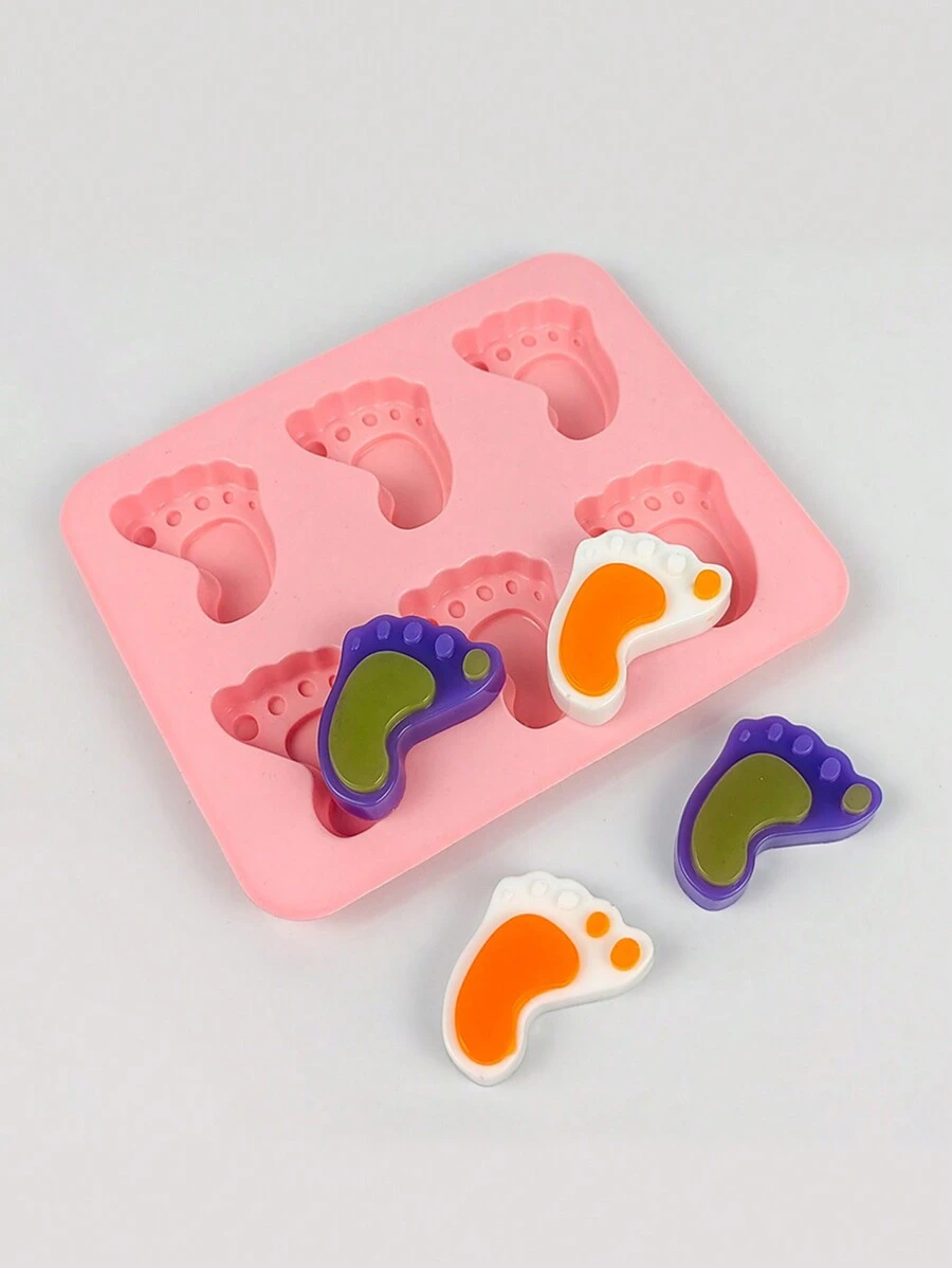 QYeah 1入組腳型模具蛋糕模具骨頭曲奇切割橡膠泥3D DIY貓爪矽膠烘焙模具烘焙用具，適用於餐廳/快餐車/烘焙店隨機配送 - 彩色 - 查看 1
