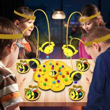 Juego de mesa para 2-4 jugadores "Abejas Hambrientas" - Juego interactivo de comer estilo Pacman, recolección y regalo festivo - color - Ver 2
