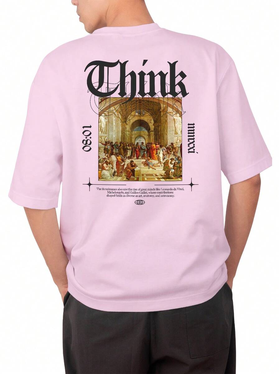 Men T-Shirts - 淺粉色 - 查看 1