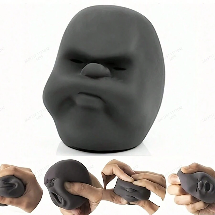 創意減壓玩具-可擠壓和釋放壓力的軟黏人臉娃娃