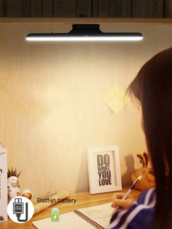 1款可充電1200mah磁吸式led壁燈,abs材料,黑色/白色外殼,可調角度,別致小巧的桌燈,適用於宿舍/臥室/閱讀,採用觸控式控制鏡前燈