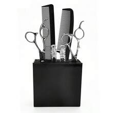 1pc Hairdressing Tool Storage Box Base With Scissors Holder, Hair Dye Brush And Comb Slot, Salon Scissors Rack - Multicolor - View 6