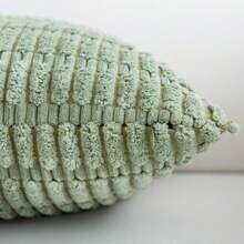2 Packs Sage Green Throw Pillow Covers 18x18 Inch For Living Room Couch Bed Sofa, Decorative Pillow Covers Soft Striped Corduroy Square Cushion Case Rustic Farmhouse Boho Spring Home Decor - màu xanh lá - Xem 5