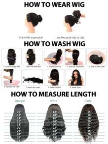 长马尾接发 Yaki 直发假发马尾辫黑色金色合成发爪夹假发 - 黑色 - 查看 8