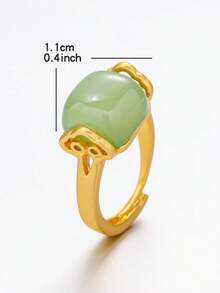 1枚復古優雅的無名指古典如意仿和田玉戒指 - 單戒 - 查看 9