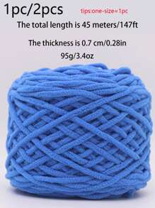 Hilo De Lana Grueso Para Tejer A Mano, Hilo Grueso Para Zapatos De Ganchillo, Bordado A Mano, 1 Ud./2 Uds. - azul real - Ver 4