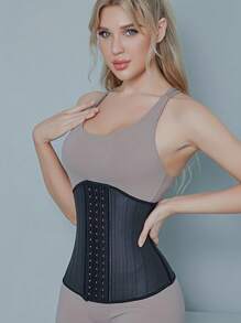 Latex Waist Trainer With 25 Steel Bones For Weight Loss And Body Shaping, Sports - Black - View 3
