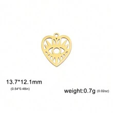 5pcs/Set Stainless Steel Heart Shaped Pendant For Necklace, Earrings, Hat, Brooch Making, Valentine's Day Gifts Diy Crafts